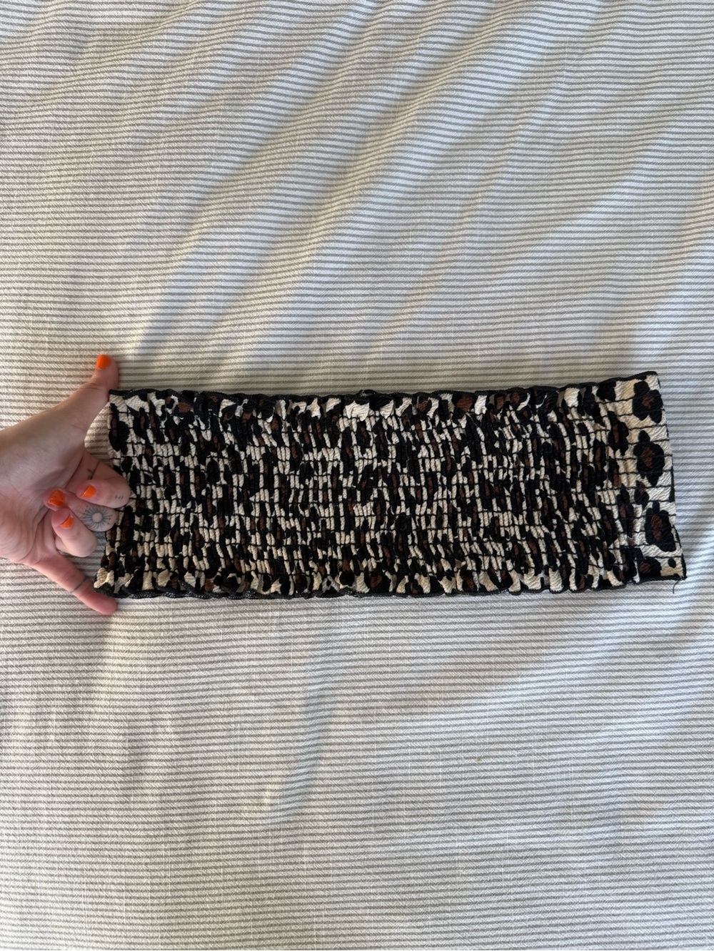 Leopard Print Smocked Tube Top - TINY!